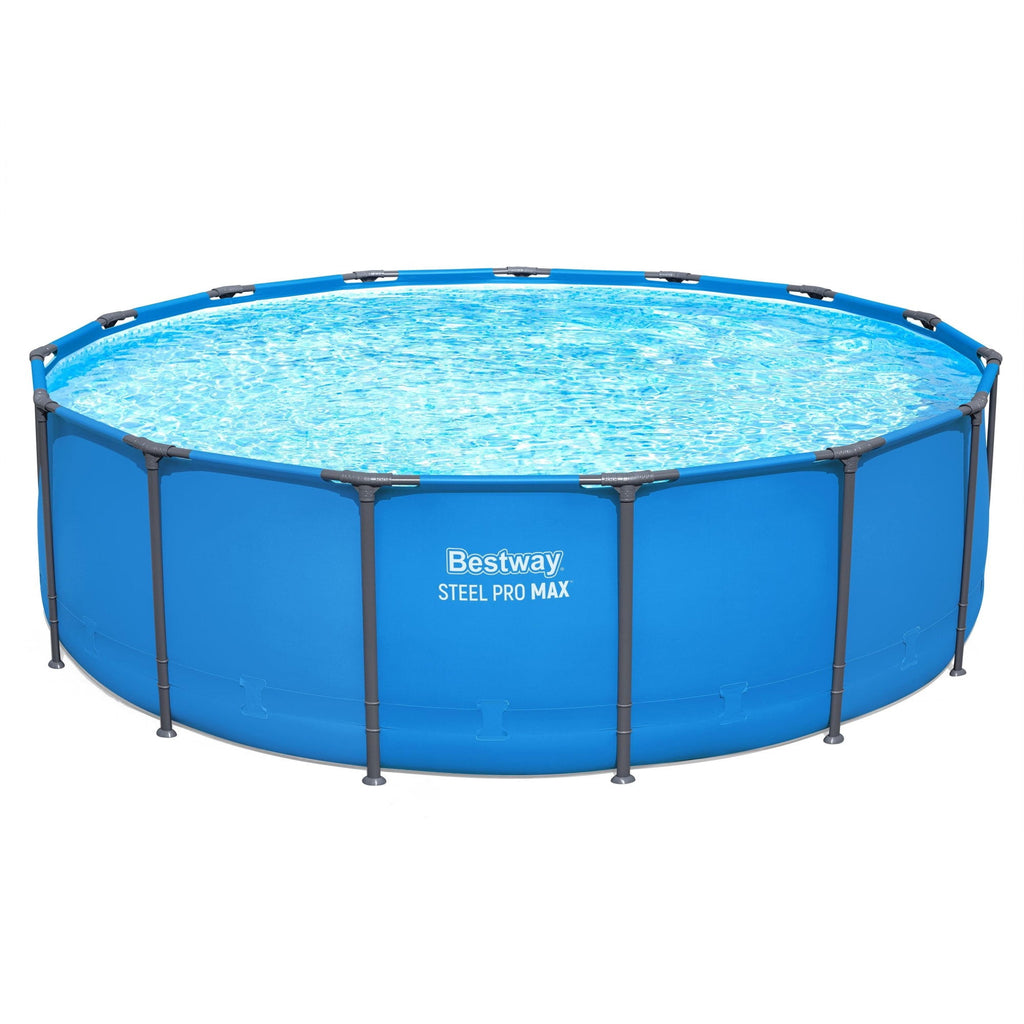 Bestway Steel Pro MAX 15’ x 48 Metal Frame Above Ground Pool, Blue, POOL ONLY